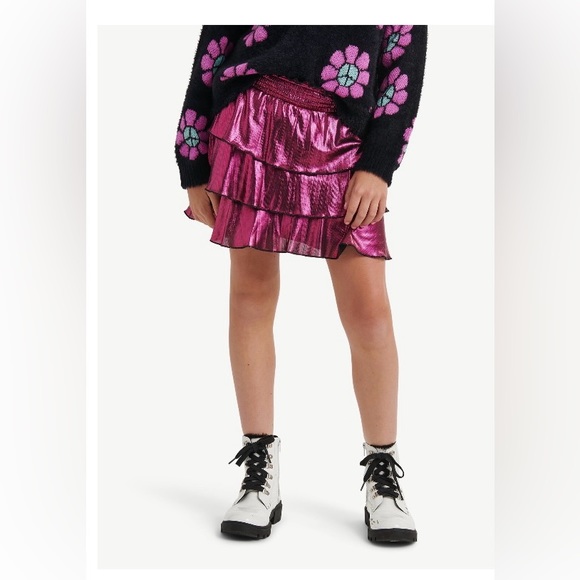 Justice Girls tiered ruffle skirt with built-in short; size: M(10) - Picture 2 of 7